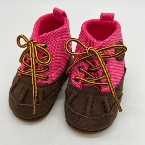 RALPH LAUREN PINK AND BROWN BABY GIRLS SHOES SIZE 2 - Picture 1 of 11